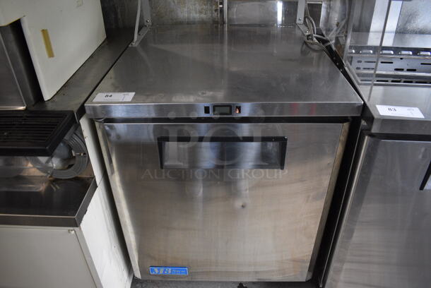 Turbo Air Model MUR-28 Stainless Steel Commercial Single Door Under Counter Cooler w/ Poly Clear Sneeze Guard. 115 Volts, 1 Phase. 27.5x30x63. Tested and Powers On But Does Not Get Cold - Image 2 of 4