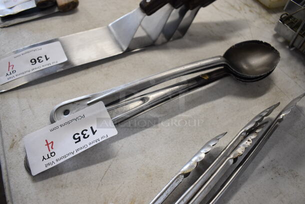 4 Various Metal Serving Spoons. 13