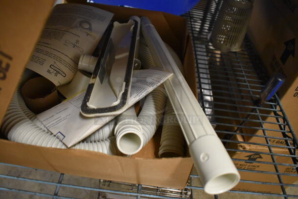 ALL ONE MONEY! Tier Lot of Various Items Including 5 Jugs of Glass Cleaner, Eureka Upright Vacuum Attachment Set Pieces and Blue Container - Image 5 of 5
