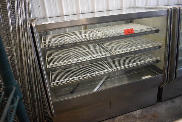 Stainless Steel Commercial Floor Style Deli Display Case Merchandiser w/ Poly Coated Racks. 115 Volts, 1 Phase. 57x35x56. Tested and Working! - Image 3 of 4