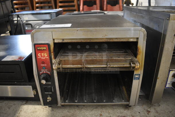 Waring Model CTS1000 Stainless Steel Commercial Countertop Conveyor Toaster Oven. 120 Volts, 1 Phase. 16x16x13. Tested and Working! - Image 1 of 5