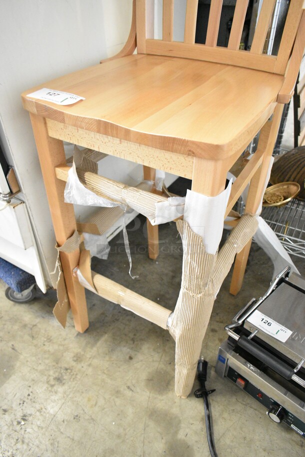 BRAND NEW SCRATCH AND DENT! Wooden Bar Height Chair.  - Image 4 of 4