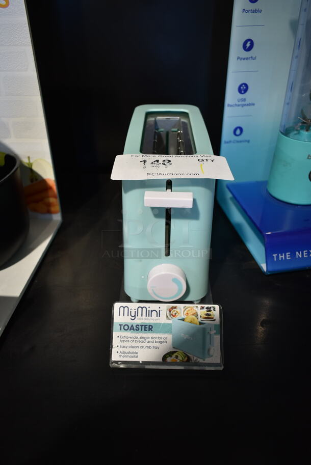 MyMini Metal Countertop Light Blue Single Slot Toaster. Store Display Unit. - Image 1 of 5