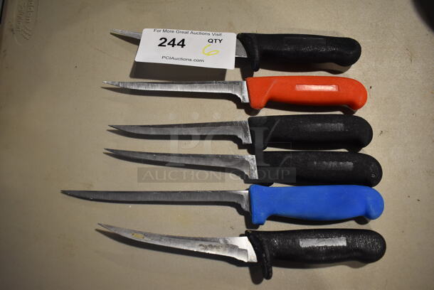 6 SHARPENED Stainless Steel Fillet Knives. Includes 10