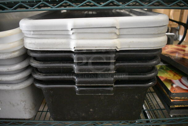 ALL ONE MONEY! Lot of 11 Poly Bus Bins w/ 5 Lids. 21.5x15.5x7 - Image 3 of 3