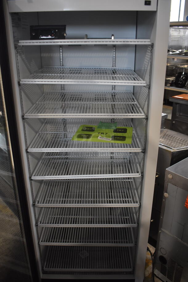 Habco SE18 One-Section Display Cooler With Swing Door in White With Black Framing Around Door On Polycoated Casters. 115V/1 Phase Tested And Powers On But Does Not Get Cold - Image 4 of 5