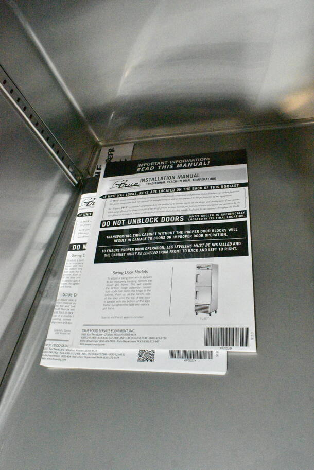 2016 True T-23DT Stainless Steel Commercial 2 Half Size Door Reach In Cooler and Freezer on Commercial Casters. 115 Volts, 1 Phase. Tested and Working! - Image 10 of 11