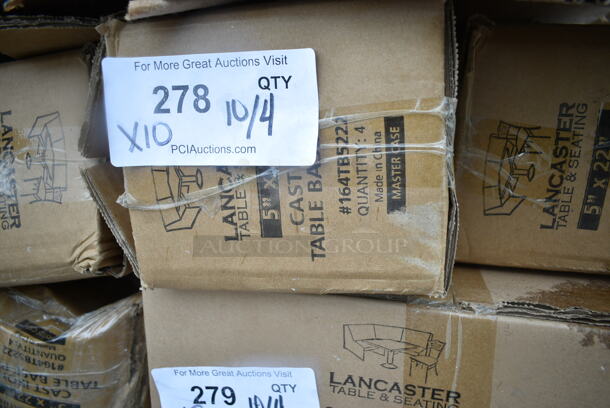 10 BRAND NEW SCRATCH AND DENT! Lancaster Table & Seating 164TB5222 5" x 22" Straight Cast Iron Table Base Plate. 10 Times Your Bid! May Be Missing Pieces.  - Image 4 of 12