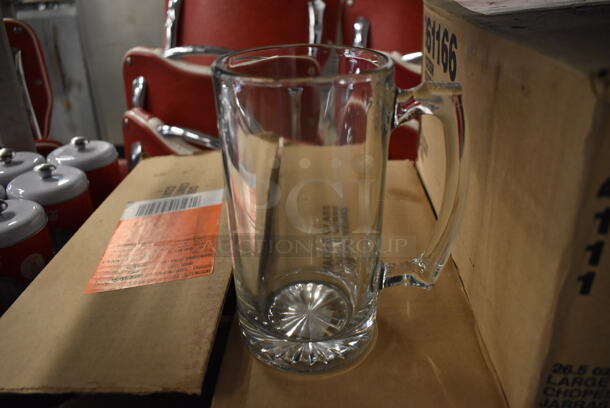 11 BRAND NEW IN BOX! Libbey 261166 Large Glass Mugs. 5.5x3.5x7. 11 Times Your Bid!
