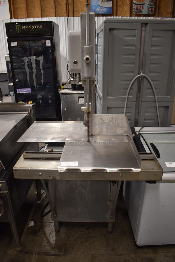 Hobart 5614 Commercial Stainless Steel Floor Style Meat Saw On Galvanized Legs. 208 V, 3 Phase.