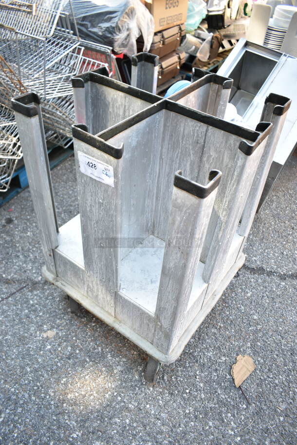 Metal Dish Cart on Commercial Casters.  - Image 3 of 4