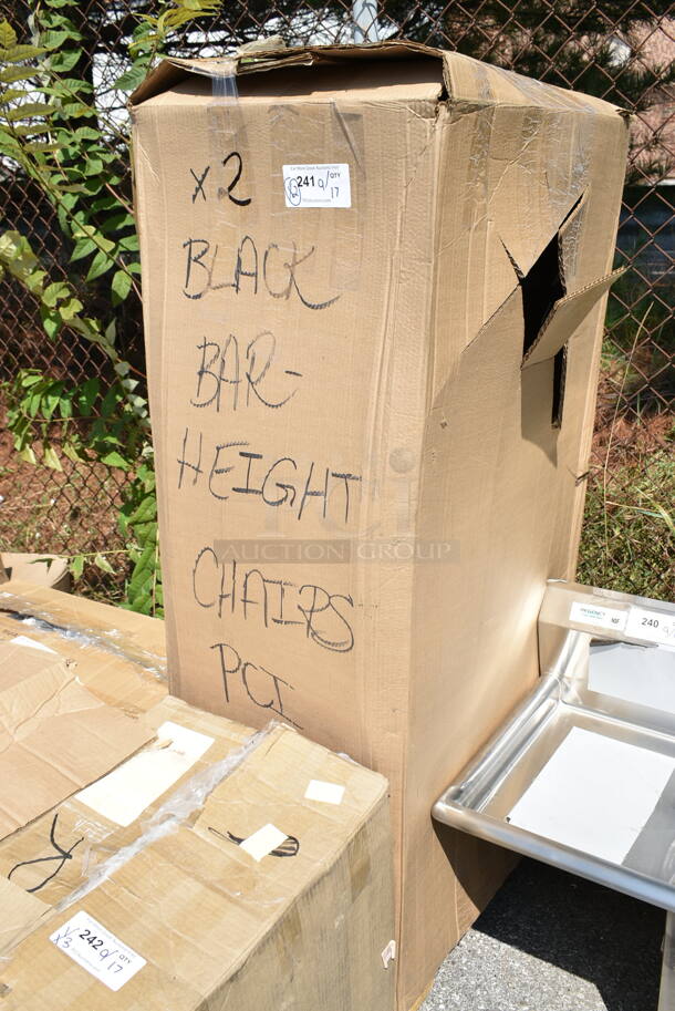 2 BRAND NEW SCRATCH AND DENT! Black Metal Bar Height Ladder Back Chair Frame. 2 Times Your Bid!  - Image 2 of 5