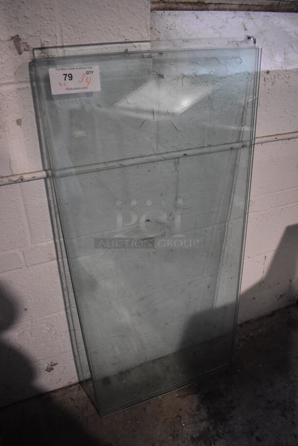 ALL ONE MONEY! Lot of 4 Various Glass Panes. 21x44.5, 21x45