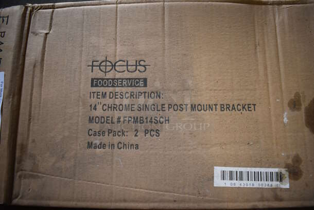 ALL ONE MONEY! Lot of 2 BRAND NEW IN BOX! Focus Chrome Single Post Mount Bracket. 16.5x2x7.5 - Image 3 of 3