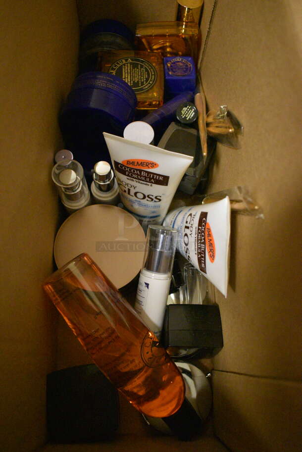 ALL ONE MONEY! Beauty Pallet Lot of Various Items Including Sharper Imagine Cologne, Beauty Supplies, Joan Rivers Fill-in Powder, MAX Cosmetics, Hairspray, Hugo Boss Cologne, Shampoo and Conditioner, and Body Scrub - Image 4 of 12