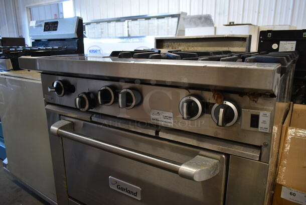 2016 Garland G36-6C Stainless Steel Commercial Natural Gas Powered 4 Burner Range w/ Left Side Flat Top and Convection Oven. - Image 3 of 7