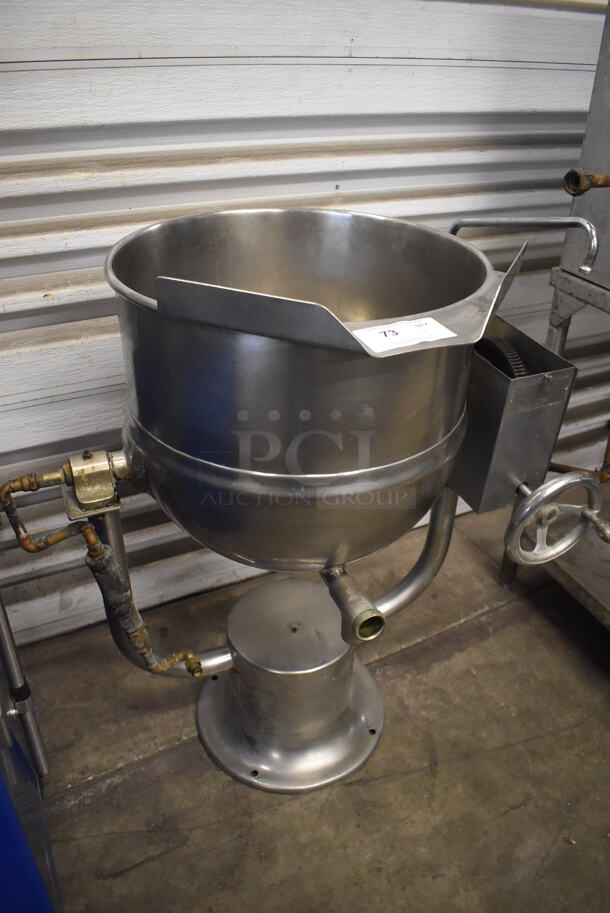 Groen DT-20 Stainless Steel Commercial Floor Style Direct Steam Powered Manual 20 Quart Tilting Steam Kettle. 40x25x45 - Image 4 of 8