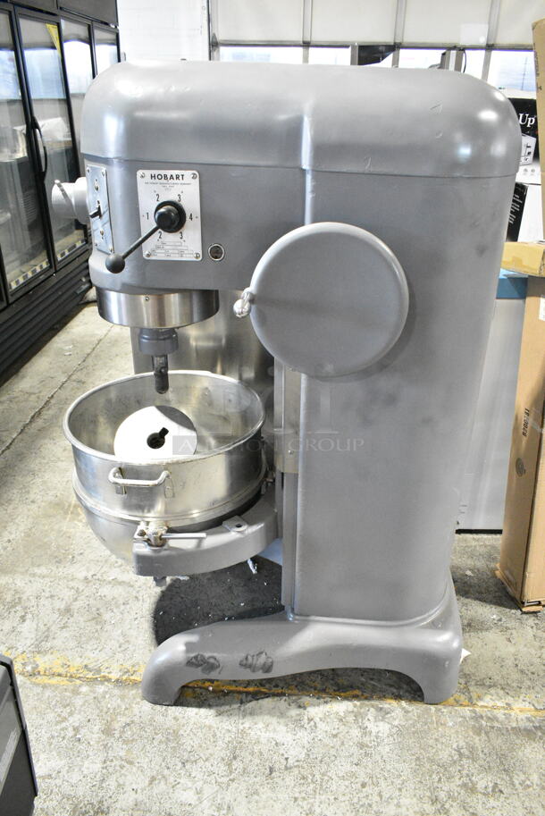 Hobart H-600 Metal Commercial Floor Style 60 Quart Planetary Dough Mixer w/ Metal Mixing Bowl and Dough Hook Attachment. 208 Volts, 3 Phase.  - Image 3 of 8