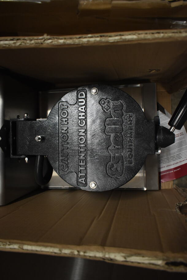 BRAND NEW SCRATCH AND DENT! Estella 348WCMX1A Stainless Steel Commercial Countertop Waffle Maker. 120 Volts, 1 Phase. Tested and Working! - Image 3 of 7