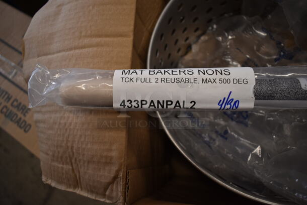 PALLET LOT of 15 BRAND NEW Boxes Including 4 Box H-9-CL High Ball Glasses, Dart 12BWWCR Concorde 10-12 oz. White Non-Laminated Round Foam Bowl - 1000/Case, GET H-9-1-SAN-CL Cheers 9 oz. Customizable Clear SAN Plastic Highball Glass - 24/Case, Choice 16 oz Deli Container, M-4010 100' Banquet Roll, 500PTCRLLWH Choice 40" x 100' White Plastic Table Cover Roll - 4/Case, 128HD24COMBO  ChoiceHD 24 oz. Microwavable Translucent Plastic Deli Container and Lid Combo Pack - 240/Case, 433PANPAL2 Baker's Lane PanPal Non-Stick Reusable Full Size Pan Liner - 2/Pack, Vollrath 68291 Wear-Ever 40 Qt. Replacement Boiler / Fryer Basket for 68270. 15 Times Your Bid! - Image 12 of 12
