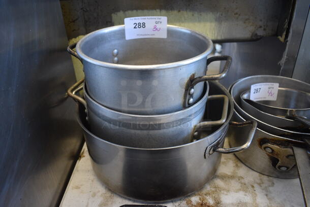 3 Various Stock Pots. Includes 13x10x8.5. 3 Times Your Bid!