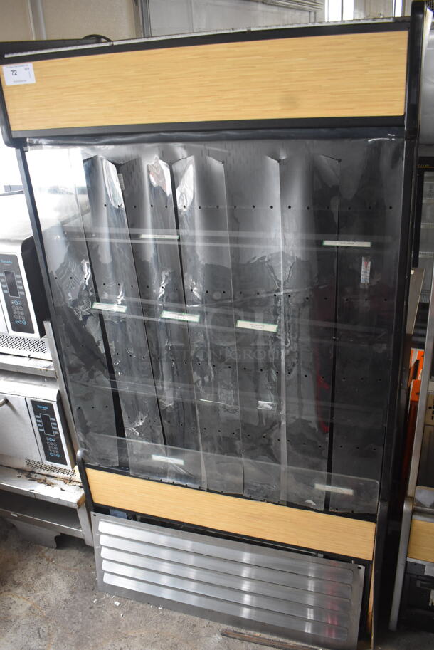 Oasis B42EW Commercial Floor Standing Electric Powered Air Curtain Merchandiser With Glass Front And Bottom Mount Compressor And Adjustable Metal Shelves. 120V/ 1 Phase Tested And Working - Image 1 of 7
