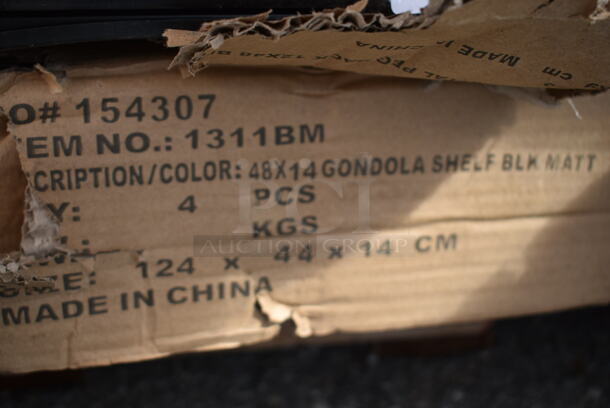 Box of 4 BRAND NEW SCRATCH AND DENT! 1311BM Black Gondola Merchandiser Shelf - Image 4 of 5