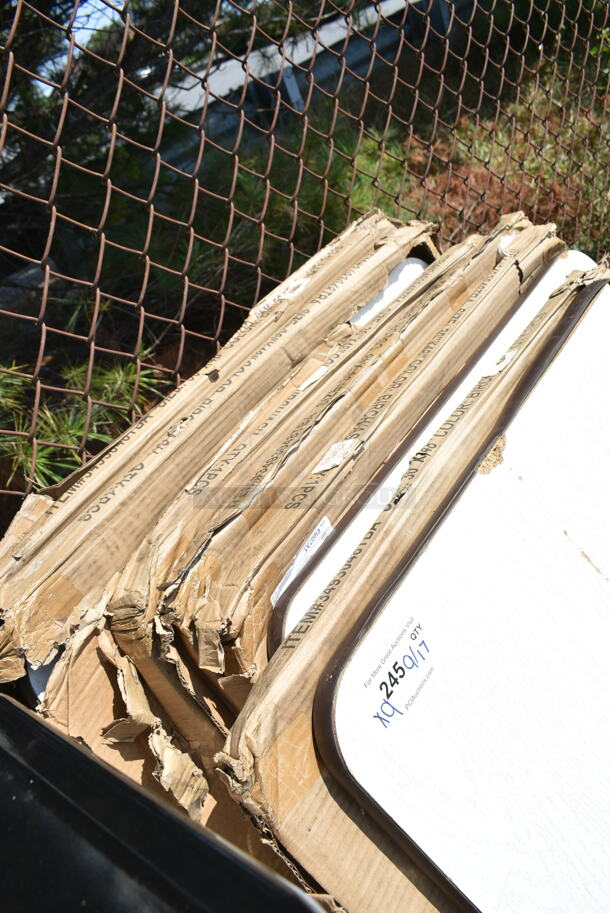 9 BRAND NEW SCRATCH AND DENT! Lancaster Table & Seating 3493048tba 30" x 48" Rectangular Reversible White Birch / Ash Laminated Table Top. See Pictures for Damage. 9 Times Your Bid!  - Image 4 of 11