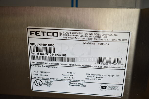 BRAND NEW SCRATCH AND DENT! Fetco HWB-15 Stainless Steel Commercial Countertop 15 Gallon Hot Water Dispenser. 1208208-240 Volts, 1 Phase.  - Image 5 of 5
