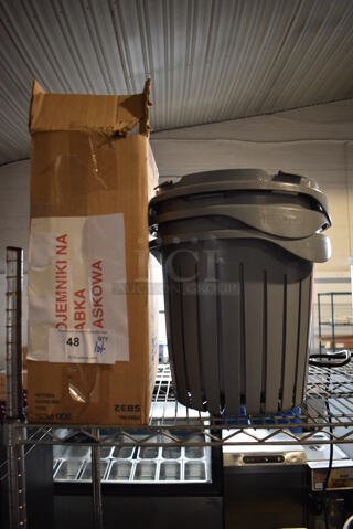 ALL ONE MONEY! Lot of Ecolab Gray Poly Bins and YesPac Clear Salad Bowls and Lids