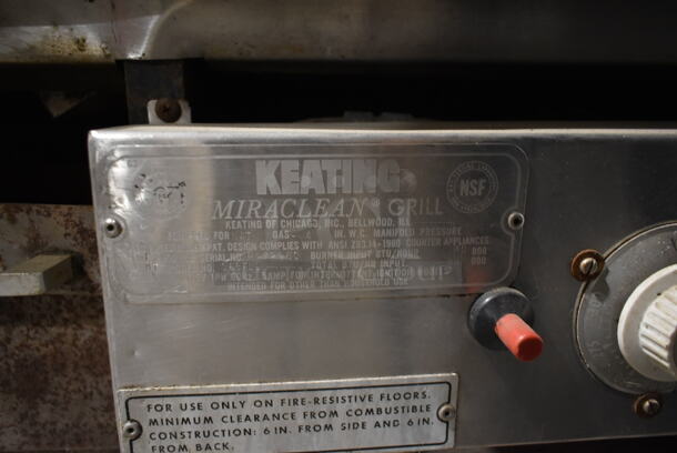 Keating 36BFLD Miraclean Stainless Steel Commercial Countertop Natural Gas Powered Chrome Top Flat Top Griddle.  - Image 4 of 4