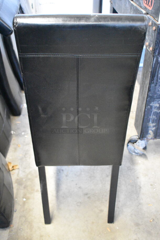 19 Various Black Faux Leather Dining Chair. 19 Times Your Bid!  - Image 5 of 6