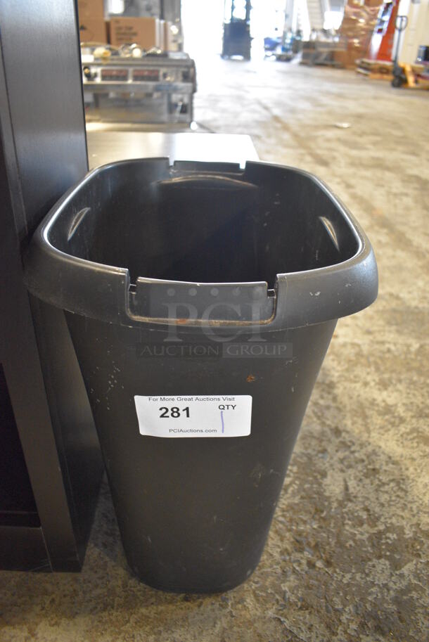 Black Poly Trash Can. 11.5x16.5x19