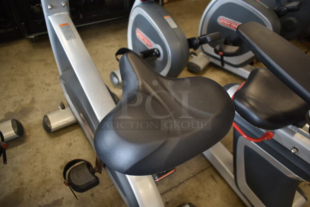Star Trac Metal Commercial Floor Style Stationary Exercise Bicycle w/ Monitor and Heart Rate Handle Grip Monitors. Tested and Working! - Image 5 of 5