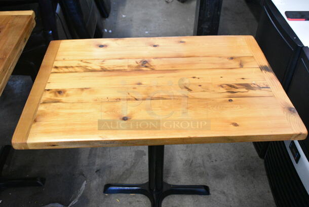 11 Butcher Block Wooden Table on Black Metal Table Base. 11 Times Your Bid!  - Image 4 of 5
