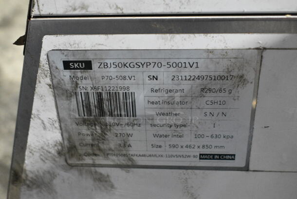 Vevor P70-508.V1 Stainless Steel Commercial Undercounter Self Contained Ice Machine. 110 Volts, 1 Phase. - Image 5 of 5