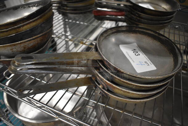 4 Metal Skillets. 13.5x7.5x1.5. 4 Times Your Bid!