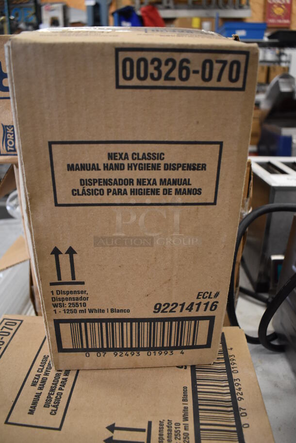 3 BRAND NEW IN BOX! Kay White Poly Wall Mount Soap Dispensers. 6x4x10.5. 3 Times Your Bid! - Image 2 of 8