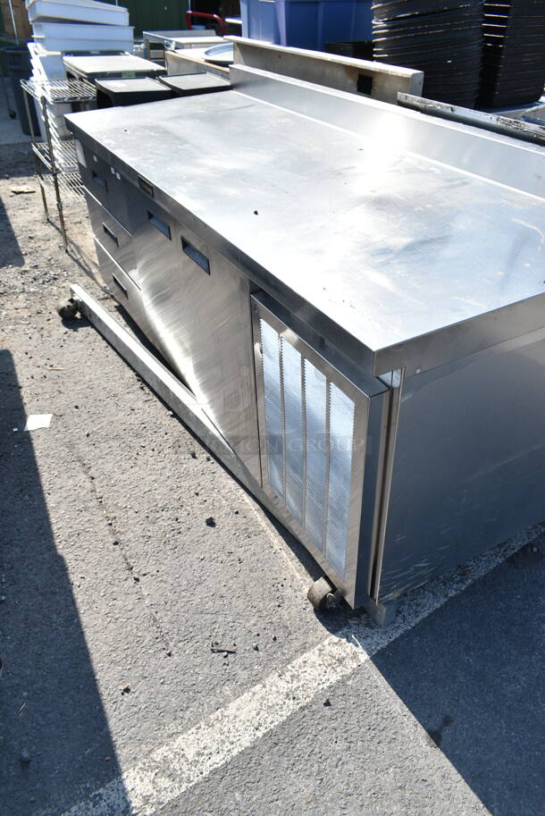 Delfield Stainless Steel Commercial Work Top Cooler w/ 2 Doors and 3 Drawers on Commercial Casters. Cannot Test - Unit Trips Breaker - Image 3 of 8