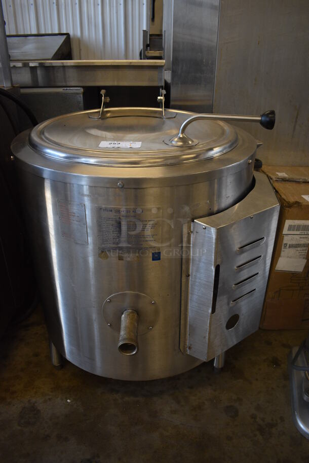 Legion Model LFC-20 Stainless Steel Commercial Floor Style Electric Powered Steam Jacketed Steam Kettle. 380 Volts, 3 Phase. 31x33x38