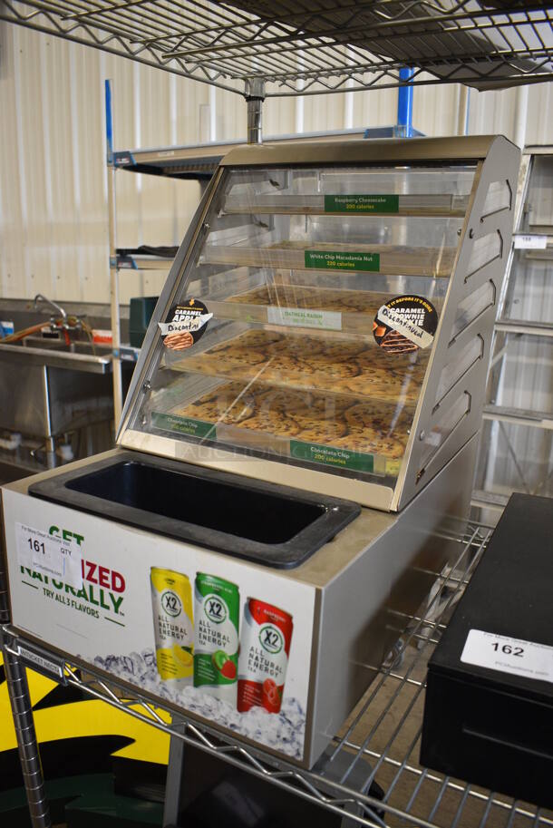Nemco Brown Metal Countertop Dry Cookie Display Case Merchandiser w/ Bottled Drink Bin. 15.5x22.5x24 - Image 2 of 3