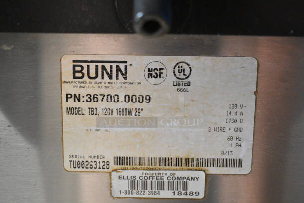 Bunn TB3 Stainless Steel Commercial Countertop Iced Tea Machine w/ Poly Brew Basket. 120 Volts, 1 Phase.  - Image 5 of 5