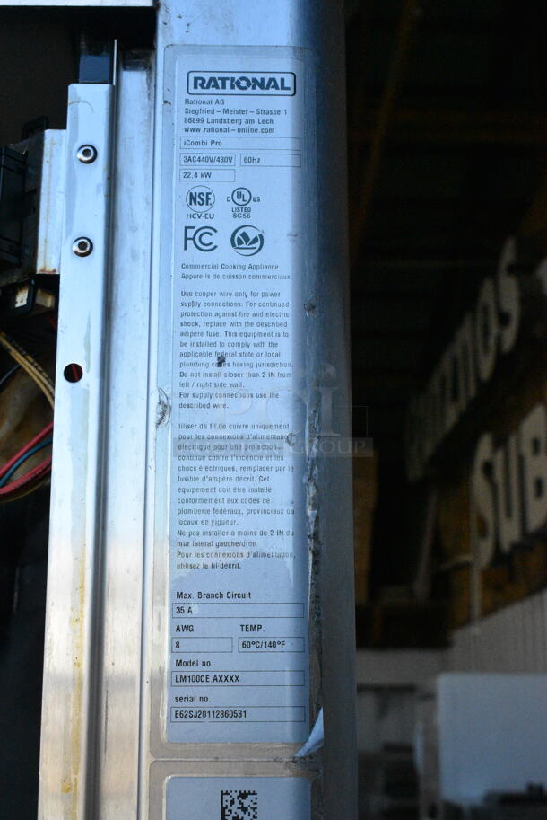 2 2020 Rational LM100CE.AXXXX/LM100EE.AXXXX Stainless Steel Commercial Electric Powered iCombi Pro Combi Convection Oven. 440/480 Volts. 2 Times Your Bid! - Image 6 of 6