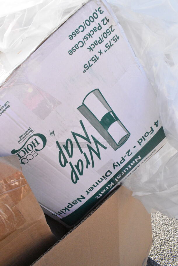 18 BRAND NEW Boxes Including 760VP130 Carnival King 130 oz. Popcorn Bucket - 150/Case, Dart 85MFPPHT3 ProPlanet 8 5/16" x 8" x 3" White Mineral-Filled 3 Compartment Hinged Lid Takeout Container. 18 Times Your Bid!  - Image 10 of 12