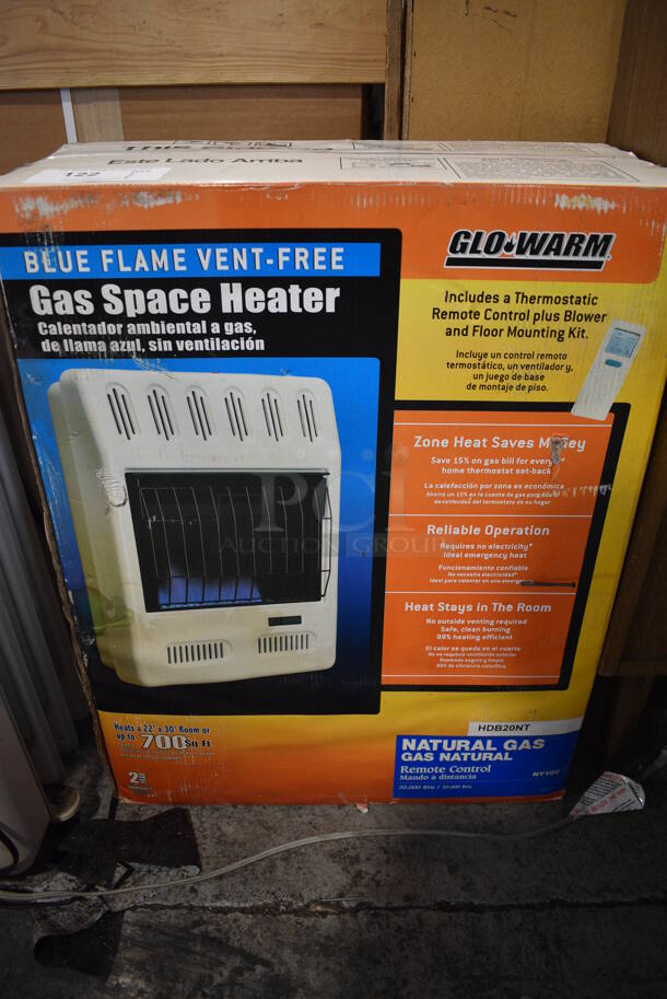 BRAND NEW IN BOX! Glo Warm Blue Flame Vent Free Gas Space Heater
