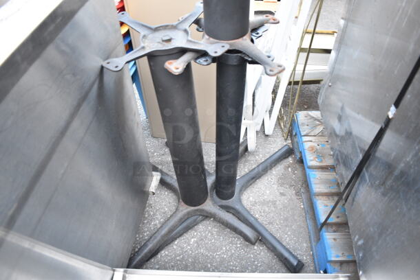 3 Black Metal Dining Height Table Bases. 3 Times Your Bid! - Image 2 of 3