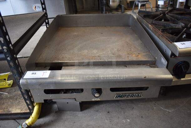 Imperial Stainless Steel Commercial Countertop Natural Gas Powered Flat Top Griddle. 24x32x14