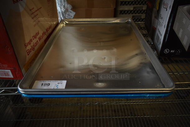 3 BRAND NEW SCRATCH AND DENT! Metal Full Size Baking Pans. 3 Times Your Bid!