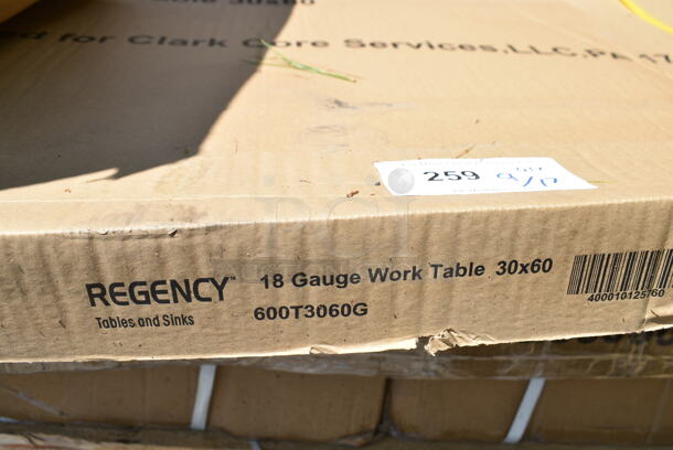 BRAND NEW SCRATCH AND DENT! Regency 600T3060G 30" x 60" 18-Gauge 304 Stainless Steel Commercial Work Table with Galvanized Legs and Undershelf. May Be Missing Pieces.  - Image 3 of 3