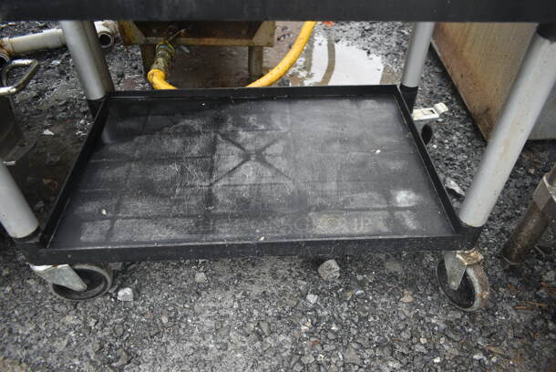 Black Poly 3 Tier Cart w/ Push Handles on Commercial Casters. - Image 5 of 5